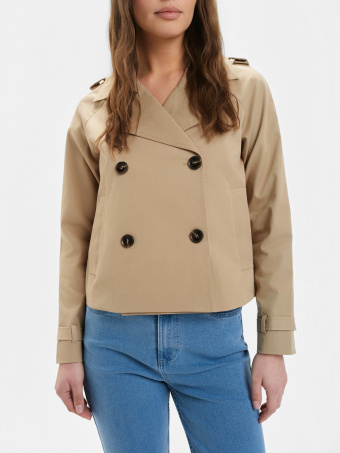 Krótki trencz dwurzędowy 