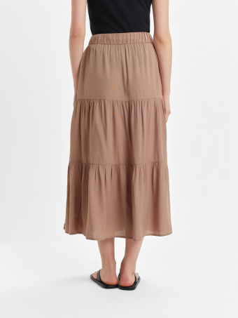 Zwiewna beżowa spódnica 