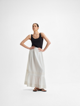 Biała spódnica maxi 