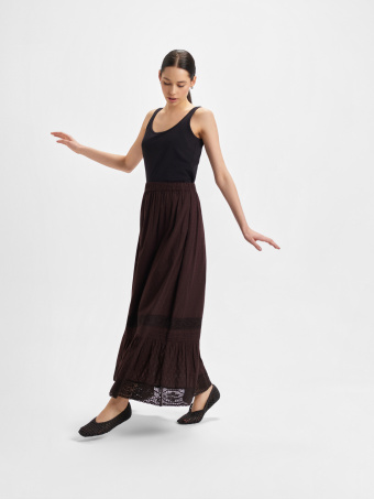 Ciemnobrązowa spódnica maxi 