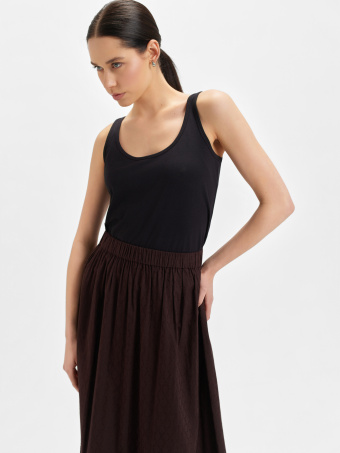 Ciemnobrązowa spódnica maxi 