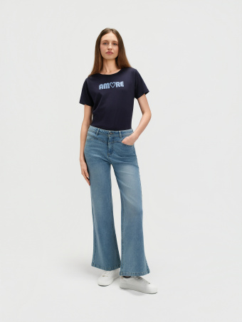 Jasnoniebieskie jeansy wide leg 