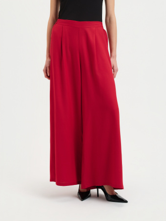 Czerwone spodnie z wiskozy 