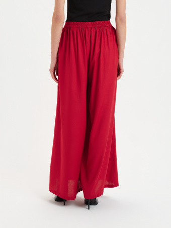 Czerwone spodnie z wiskozy 