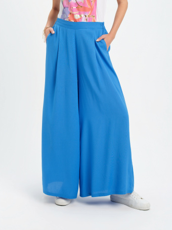 Niebieskie spodnie z wiskozy 