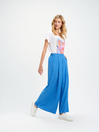 Niebieskie spodnie z wiskozy 
