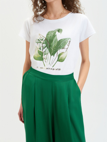 Zielone spodnie z wiskozy 