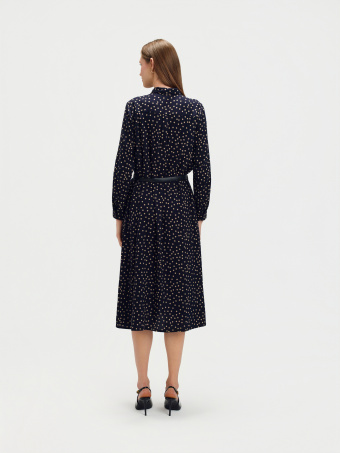 Granatowa sukienka w groszki 