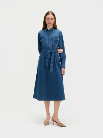 Sukienka jeansowa z wiązaniem 