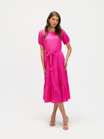 Casualowa sukienka z wiązaniem w talii 