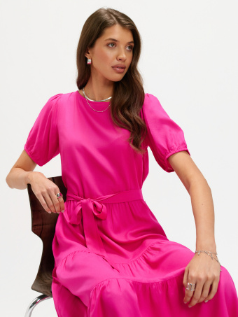 Casualowa sukienka z wiązaniem w talii 