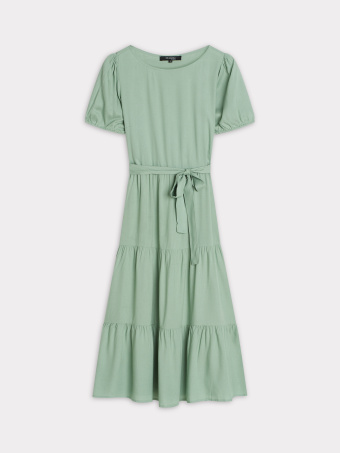 Casualowa sukienka z wiązaniem w talii 