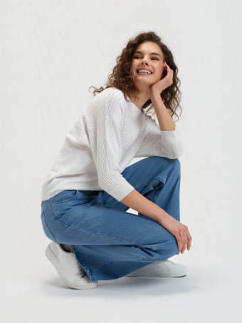 Ażurowy sweter z rękawami 3/4