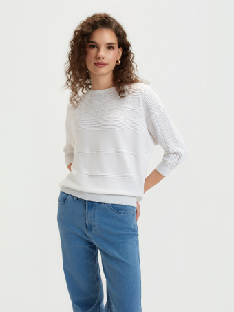 Ażurowy sweter z rękawami 3/4