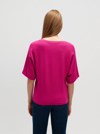 Różowy sweter z rękawami typu nietoperz 