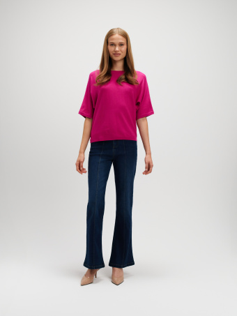 Różowy sweter z rękawami typu nietoperz 