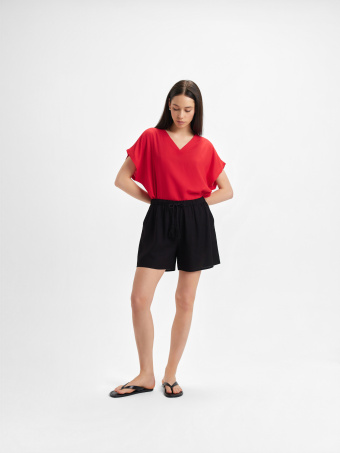 Czarne wiskozowe szorty 