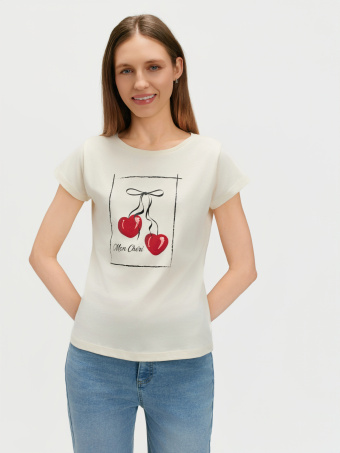 Bawełniany t-shirt z nadrukiem 