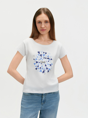 Top z nadrukiem w serca