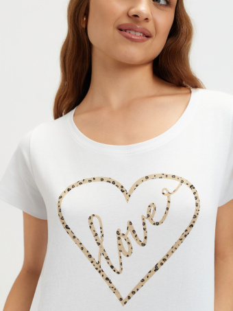 Biały top z nadrukiem 