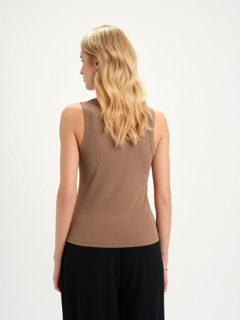 Beżowy prążkowany top 