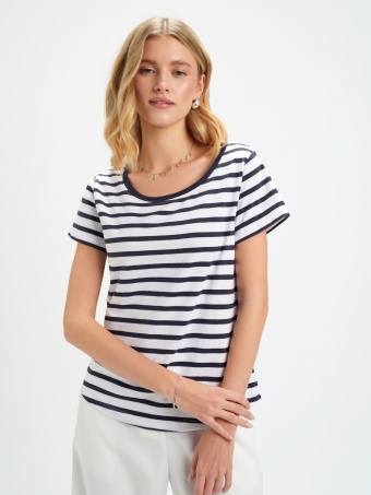 Top w granatowe paski 