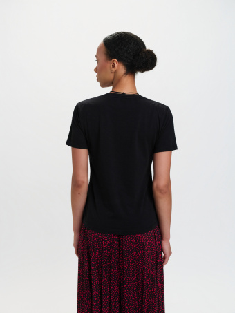 Czarny top w prążek 