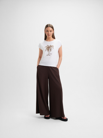 Bawełniany t-shirt z tropikalnym nadrukiem 