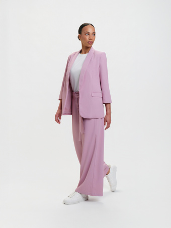 Żakiet z szalowym kołnierzem róż 