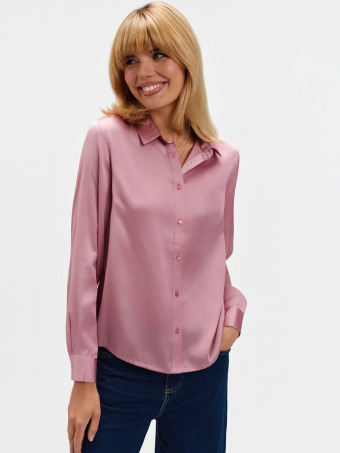 Satynowa koszula pudrowy róż  Satynowa koszula pudrowy róż