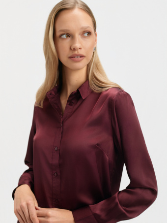 Satynowa koszula czekoladowy brąz  Satynowa koszula czekoladowy brąz