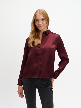 Satynowa koszula czekoladowy brąz  Satynowa koszula czekoladowy brąz