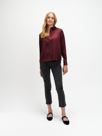 Satynowa koszula czekoladowy brąz  Satynowa koszula czekoladowy brąz