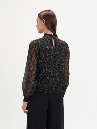 Bluzka w groszki na stójce 