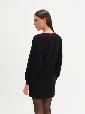 Czarna bluza z błyszczącym printem 