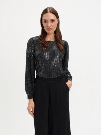 Czarna błyszcząca bluza 