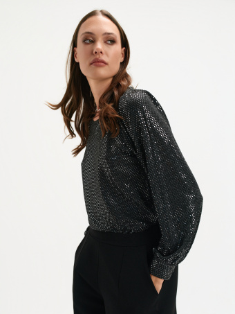 Czarna błyszcząca bluza 