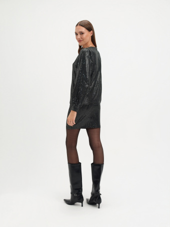 Czarna błyszcząca bluza 