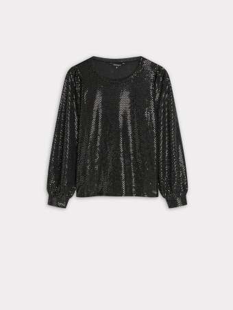 Czarna błyszcząca bluza 