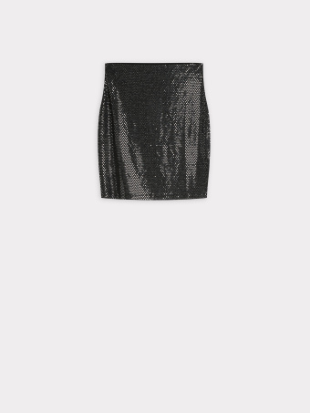 Błyszcząca czarna spódniczka 