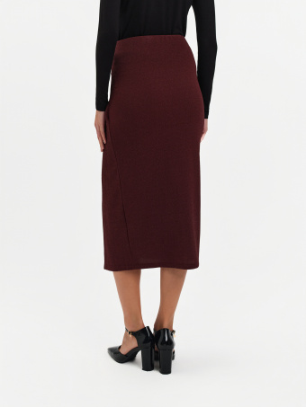 Spódnica z węzłem bordo 