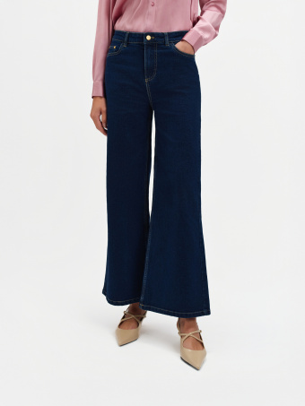 Granatowe jeansy flare  Granatowe jeansy flare
