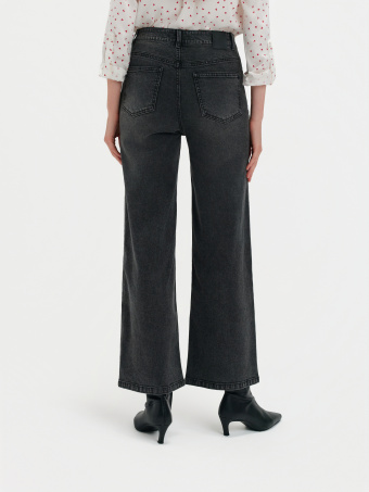 Ciemnoszare jeansy wide leg 