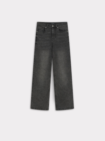 Ciemnoszare jeansy o prostej nogawce 