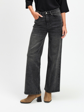 Ciemnoszare jeansy wide leg 