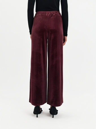 Luźne welwetowe spodnie 