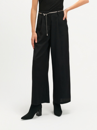 Czarne spodnie wide leg 