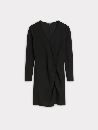 Czarna kopertowa sukienka 