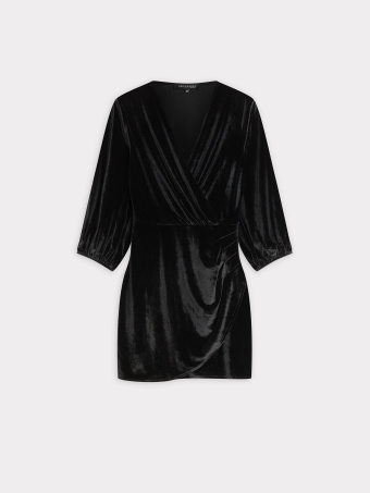 Czarna welurowa sukienka