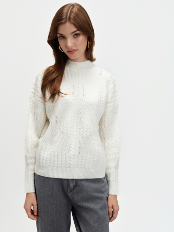 Biały sweter ażurowy 